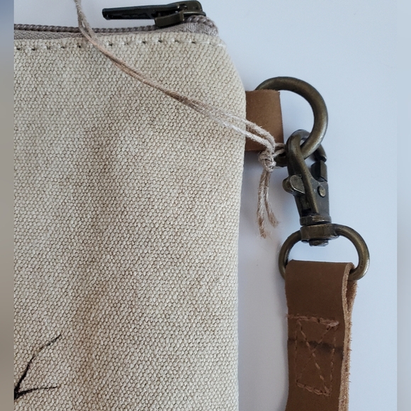 Cott n Curls Snowman Canvas Wristlet w/Leather Strap Pouch Handbag NWT *READ* - Picture 11 of 16